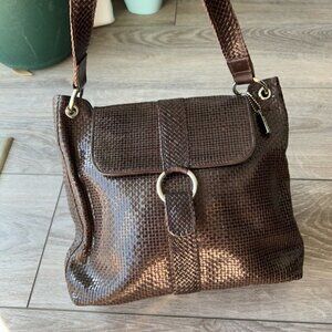 Calonge Brown Braided Leather Tote  Bag